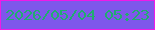 文字の大きさ：3、枠の色：ef1ae7、背景の色：7e57eb、文字の色：21ac70 無料ブログパーツのブログ時計