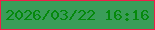 文字の大きさ：5、枠の色：ef1e49、背景の色：3a9d59、文字の色：05890c 無料ブログパーツのブログ時計