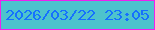 文字の大きさ：1、枠の色：ef20ef、背景の色：4dc3cd、文字の色：1571fe 無料ブログパーツのブログ時計