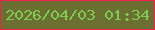文字の大きさ：5、枠の色：ef214d、背景の色：6b6f32、文字の色：7fca50 無料ブログパーツのブログ時計