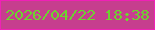 文字の大きさ：1、枠の色：ef21b6、背景の色：c63e8e、文字の色：6cd330 無料ブログパーツのブログ時計