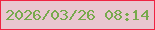 文字の大きさ：3、枠の色：ef2443、背景の色：e9c6d0、文字の色：77a94d 無料ブログパーツのブログ時計