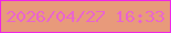 文字の大きさ：2、枠の色：ef26e7、背景の色：e89a7b、文字の色：ea65ce 無料ブログパーツのブログ時計