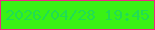 文字の大きさ：4、枠の色：ef2783、背景の色：3af115、文字の色：20dd53 無料ブログパーツのブログ時計