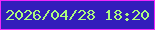 文字の大きさ：2、枠の色：ef27fb、背景の色：321dbb、文字の色：acfa7e 無料ブログパーツのブログ時計