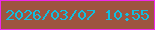 文字の大きさ：2、枠の色：ef29eb、背景の色：9e5440、文字の色：0fbfe1 無料ブログパーツのブログ時計