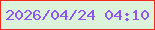 文字の大きさ：2、枠の色：ef2b22、背景の色：dbf3da、文字の色：9056f2 無料ブログパーツのブログ時計