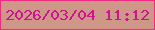 文字の大きさ：3、枠の色：ef2b81、背景の色：cf9788、文字の色：cf1290 無料ブログパーツのブログ時計
