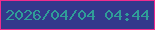 文字の大きさ：5、枠の色：ef2c8d、背景の色：33388c、文字の色：309d98 無料ブログパーツのブログ時計