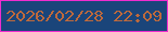 文字の大きさ：3、枠の色：ef2ccf、背景の色：1a457a、文字の色：be693c 無料ブログパーツのブログ時計