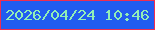 文字の大きさ：2、枠の色：ef2d51、背景の色：215cf0、文字の色：92eeb6 無料ブログパーツのブログ時計