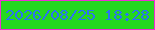 文字の大きさ：5、枠の色：ef2dd4、背景の色：25d81f、文字の色：2a73f2 無料ブログパーツのブログ時計