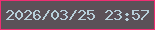 文字の大きさ：4、枠の色：ef2e72、背景の色：5b5158、文字の色：b7cfda 無料ブログパーツのブログ時計