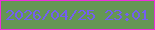 文字の大きさ：2、枠の色：ef2edc、背景の色：659655、文字の色：735ef1 無料ブログパーツのブログ時計