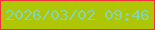 文字の大きさ：3、枠の色：ef323e、背景の色：aec603、文字の色：86d4b7 無料ブログパーツのブログ時計