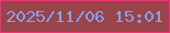 文字の大きさ：2、枠の色：ef3374、背景の色：99434b、文字の色：82a1eb 無料ブログパーツのブログ時計