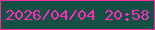 文字の大きさ：5、枠の色：ef339b、背景の色：135144、文字の色：fb2cb5 無料ブログパーツのブログ時計