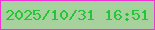 文字の大きさ：5、枠の色：ef34d6、背景の色：a7d29e、文字の色：26c538 無料ブログパーツのブログ時計