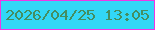 文字の大きさ：1、枠の色：ef35e6、背景の色：32d7f6、文字の色：448e61 無料ブログパーツのブログ時計