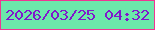 文字の大きさ：2、枠の色：ef3693、背景の色：6ce9aa、文字の色：8017cc 無料ブログパーツのブログ時計
