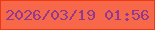 文字の大きさ：5、枠の色：ef3810、背景の色：f7674a、文字の色：8f3a8f 無料ブログパーツのブログ時計