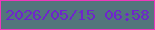 文字の大きさ：4、枠の色：ef38bc、背景の色：53757c、文字の色：6f24cc 無料ブログパーツのブログ時計