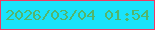 文字の大きさ：4、枠の色：ef3963、背景の色：19e3fb、文字の色：52b66d 無料ブログパーツのブログ時計