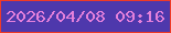 文字の大きさ：4、枠の色：ef3a27、背景の色：4e38ac、文字の色：e480db 無料ブログパーツのブログ時計