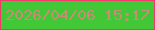 文字の大きさ：5、枠の色：ef3a6a、背景の色：42c836、文字の色：c98d75 無料ブログパーツのブログ時計