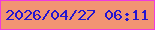 文字の大きさ：2、枠の色：ef3bdd、背景の色：f29473、文字の色：2514d0 無料ブログパーツのブログ時計
