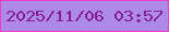 文字の大きさ：2、枠の色：ef3cc5、背景の色：ad89e8、文字の色：881d99 無料ブログパーツのブログ時計