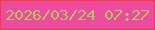 文字の大きさ：2、枠の色：ef3e35、背景の色：ed4ba0、文字の色：b4c45f 無料ブログパーツのブログ時計
