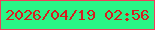 文字の大きさ：2、枠の色：ef3e5a、背景の色：29f586、文字の色：d91f1f 無料ブログパーツのブログ時計