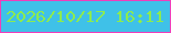 文字の大きさ：3、枠の色：ef3ebb、背景の色：3fc1e8、文字の色：8deb4f 無料ブログパーツのブログ時計