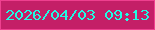 文字の大きさ：3、枠の色：ef408f、背景の色：c41f67、文字の色：20fbe3 無料ブログパーツのブログ時計