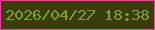 文字の大きさ：2、枠の色：ef409c、背景の色：3a3d0b、文字の色：7aa424 無料ブログパーツのブログ時計