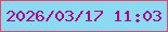 文字の大きさ：5、枠の色：ef4366、背景の色：88dbf1、文字の色：ae048c 無料ブログパーツのブログ時計