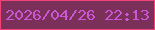 文字の大きさ：4、枠の色：ef4379、背景の色：7a3059、文字の色：cc56d6 無料ブログパーツのブログ時計