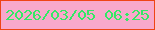 文字の大きさ：2、枠の色：ef4415、背景の色：f8a8cb、文字の色：33e965 無料ブログパーツのブログ時計