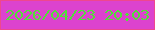 文字の大きさ：1、枠の色：ef478e、背景の色：dc43ce、文字の色：51e039 無料ブログパーツのブログ時計