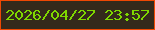 文字の大きさ：4、枠の色：ef4803、背景の色：34291b、文字の色：7fd700 無料ブログパーツのブログ時計