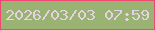 文字の大きさ：2、枠の色：ef4872、背景の色：9ab372、文字の色：e4d4e1 無料ブログパーツのブログ時計