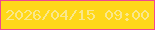 文字の大きさ：5、枠の色：ef4990、背景の色：ffd81a、文字の色：fae78c 無料ブログパーツのブログ時計