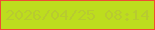文字の大きさ：1、枠の色：ef4d33、背景の色：bddd1e、文字の色：b8cb30 無料ブログパーツのブログ時計