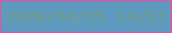 文字の大きさ：5、枠の色：ef4ea0、背景の色：5e99bf、文字の色：709e8a 無料ブログパーツのブログ時計