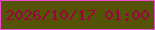 文字の大きさ：5、枠の色：ef4ecc、背景の色：555306、文字の色：9b0240 無料ブログパーツのブログ時計