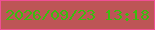 文字の大きさ：2、枠の色：ef4f95、背景の色：bd5556、文字の色：3abd0f 無料ブログパーツのブログ時計