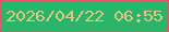 文字の大きさ：3、枠の色：ef5165、背景の色：2ab56b、文字の色：e1c982 無料ブログパーツのブログ時計