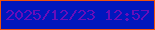 文字の大きさ：3、枠の色：ef520b、背景の色：0017bd、文字の色：670dba 無料ブログパーツのブログ時計