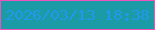 文字の大きさ：4、枠の色：ef52b9、背景の色：1b9ba6、文字の色：2297ee 無料ブログパーツのブログ時計